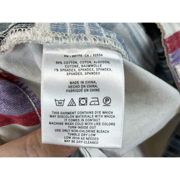 Chino by Anthropologie Shorts Womens Sz 25 Striped Relaxed Preppy Breathable - Picture 3 of 12